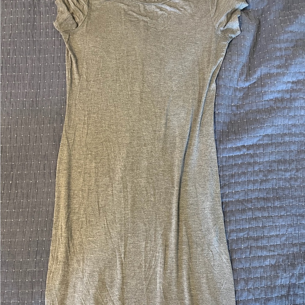 Casual Gray T-Shirt Dress